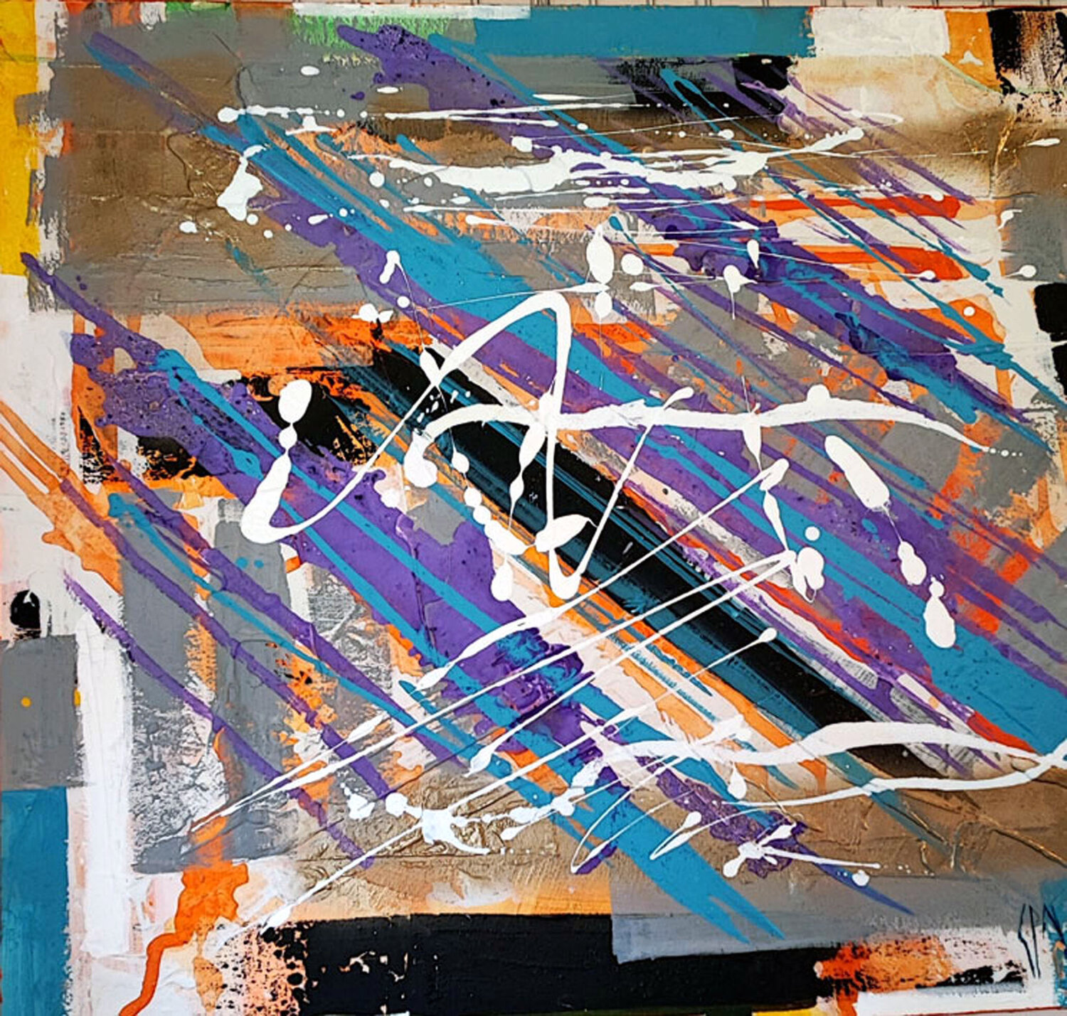 Abstract motive AP-2391 Saso Petrosevski Novak Original painting for sale