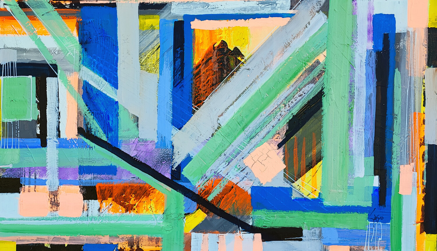 Apstract motive AP-2507 Saso Petrosevski Novak Original painting for sale