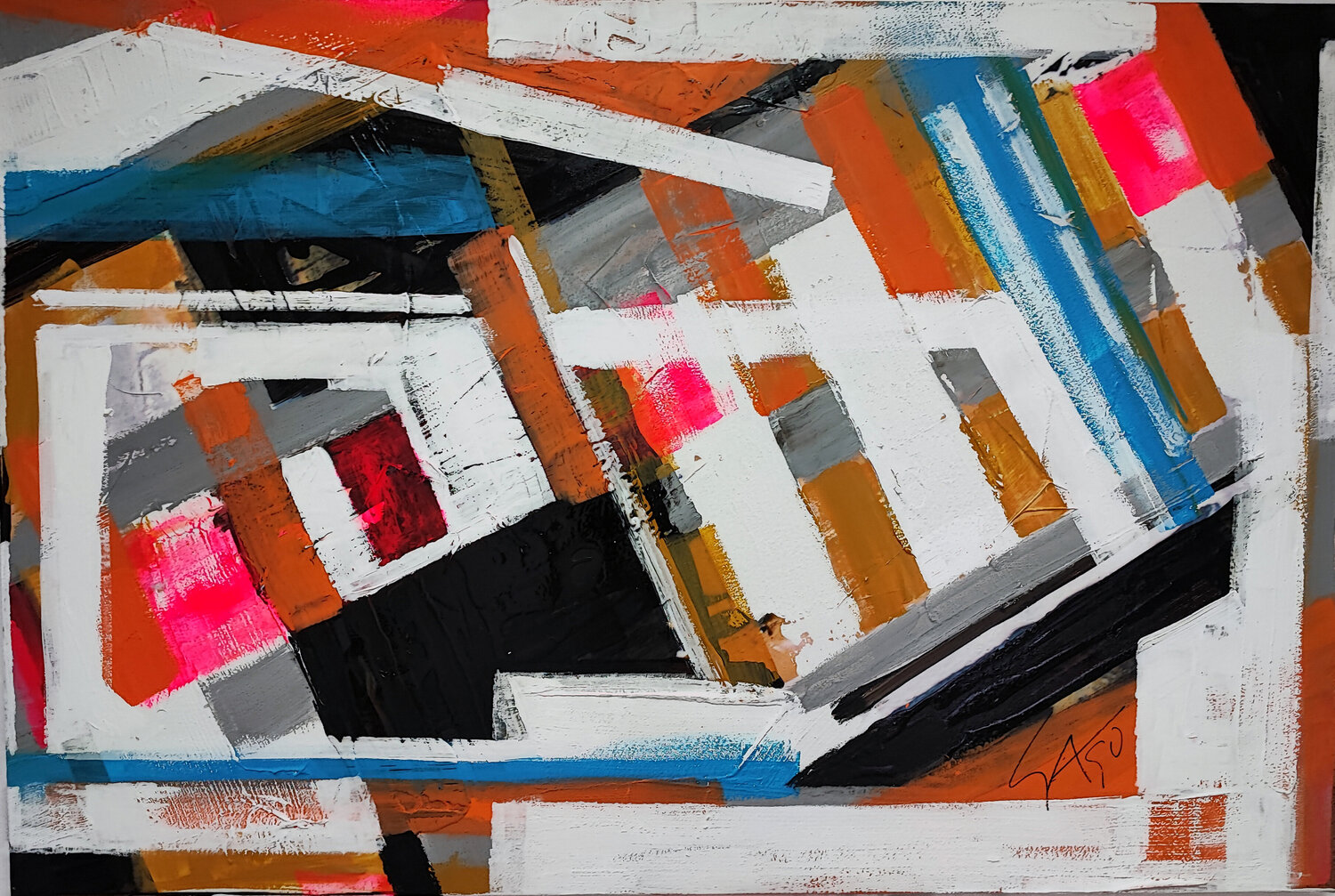 AP -2211 ABSTRAKTNI MOTIV originalni autorski rad, akril na platnu 80x120cm Saso Petrosevski Novak Original painting for sale