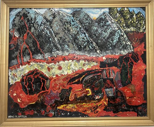 The volcano is reconciling by Hend Al-Batesh, Painting for Sale on Select