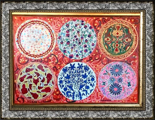The magic of heritage motifs by Hend Al-Batesh, Painting for Sale on Select