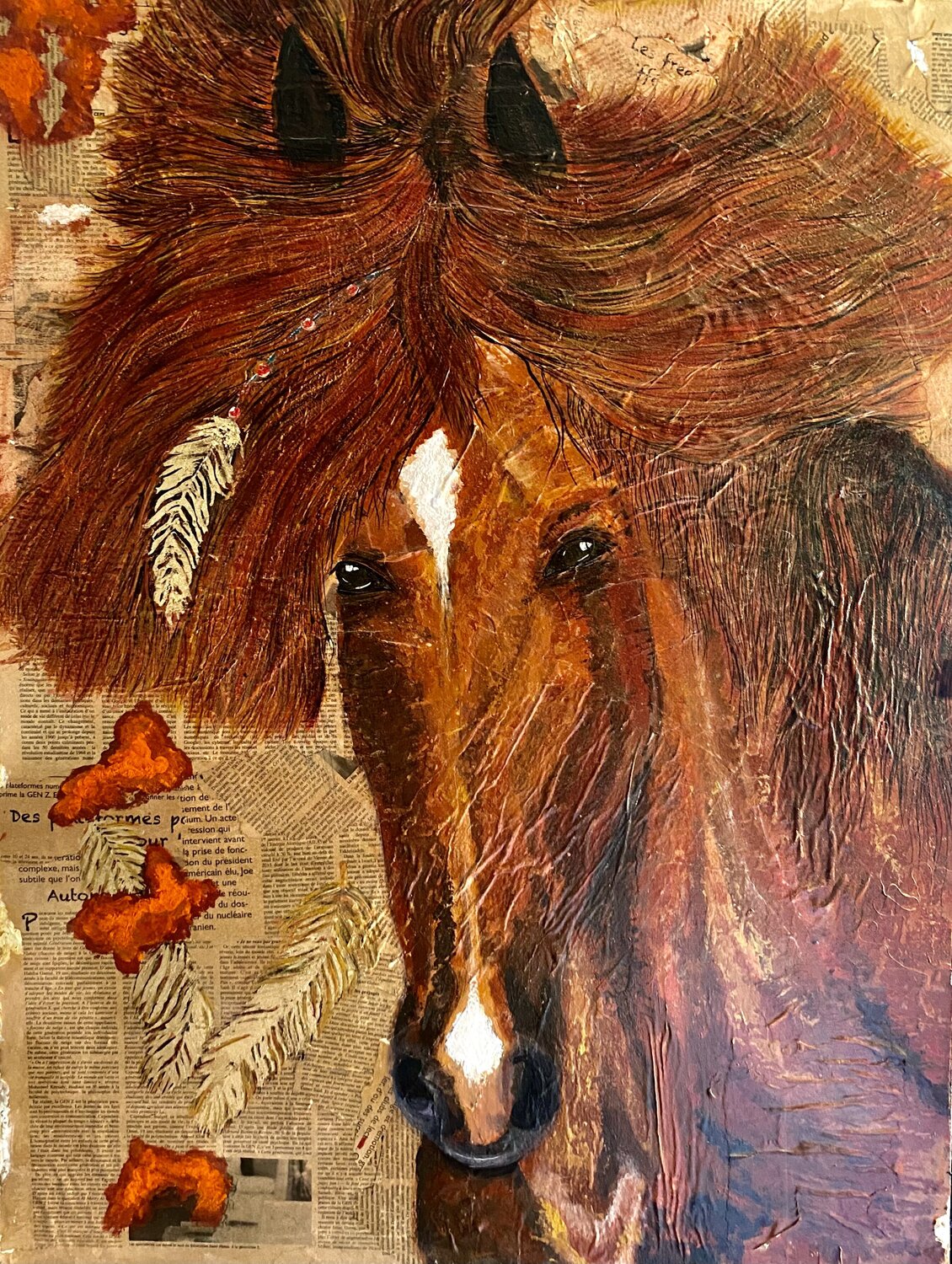 The beauty of gypsy horse Hend Al-Batesh Original painting for sale