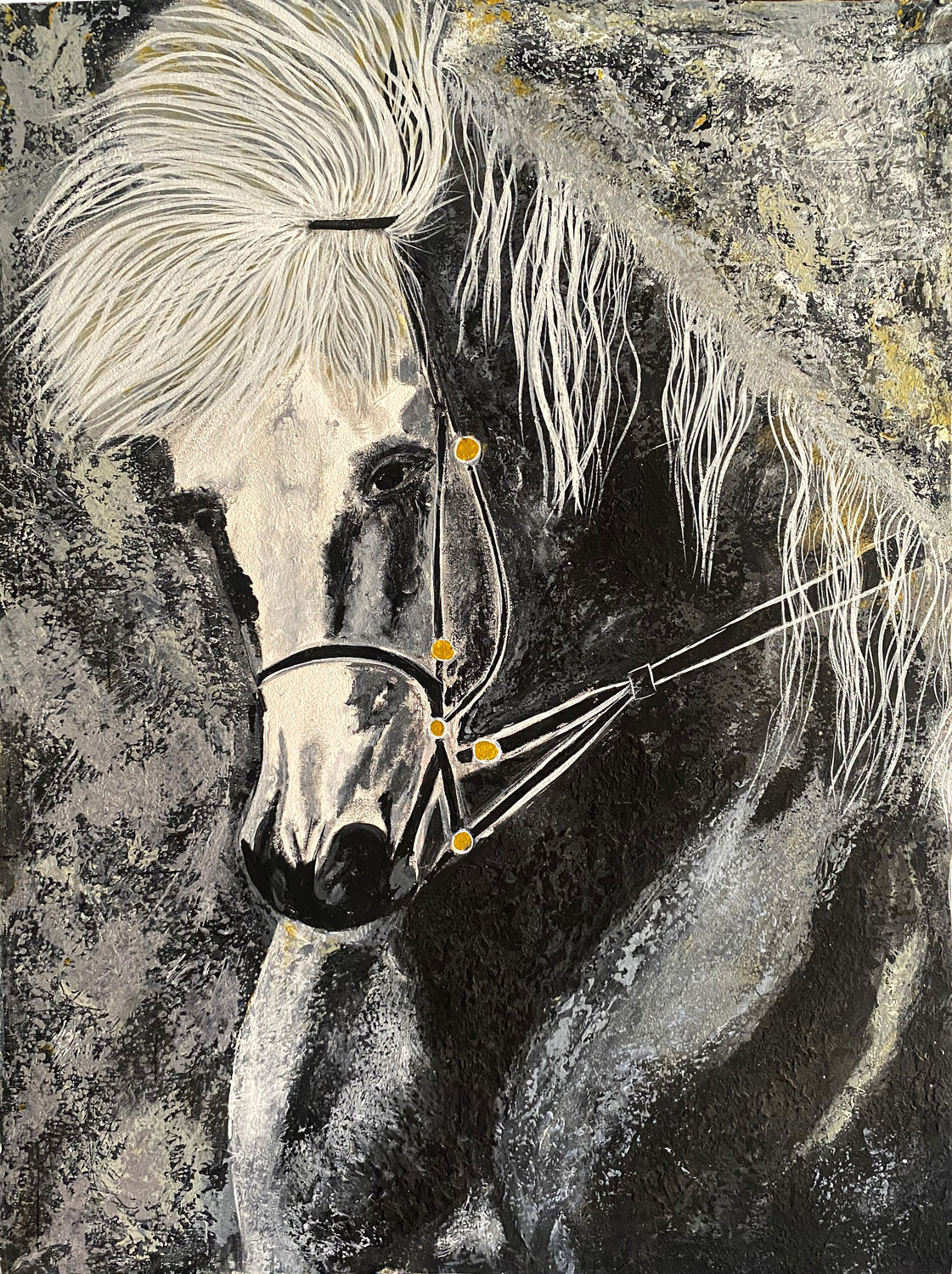 Bowing in serenity Hend Al-Batesh Original painting for sale