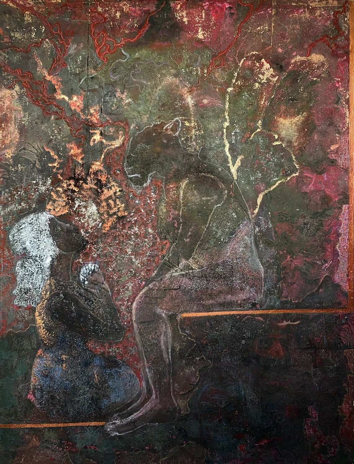 Between fear and hope Hend Al-Batesh Original painting for sale