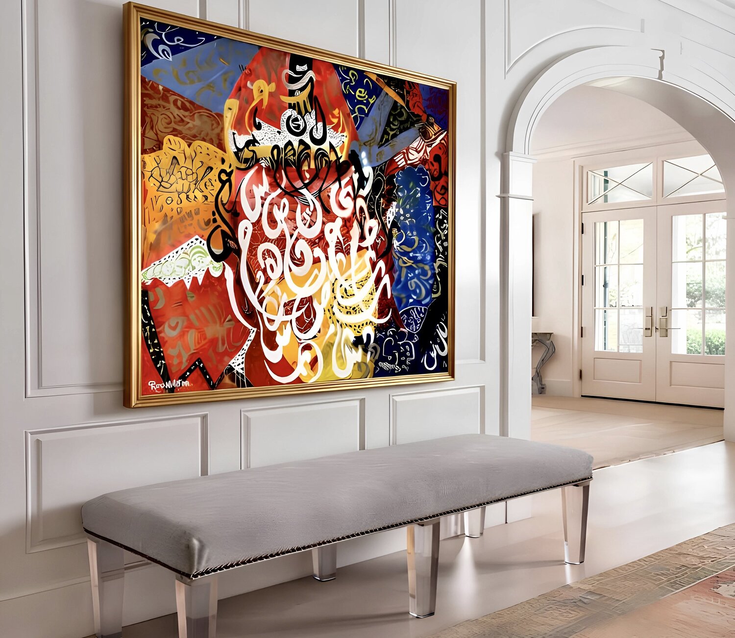 Arabic calligraphy and ornamentation Hend Al-Batesh Original painting for sale