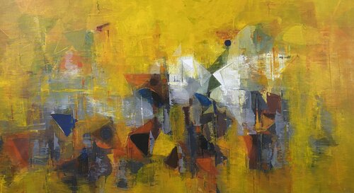 Abstract-261- Evening sky energy by Athaangart Studio, Painting for Sale on Select