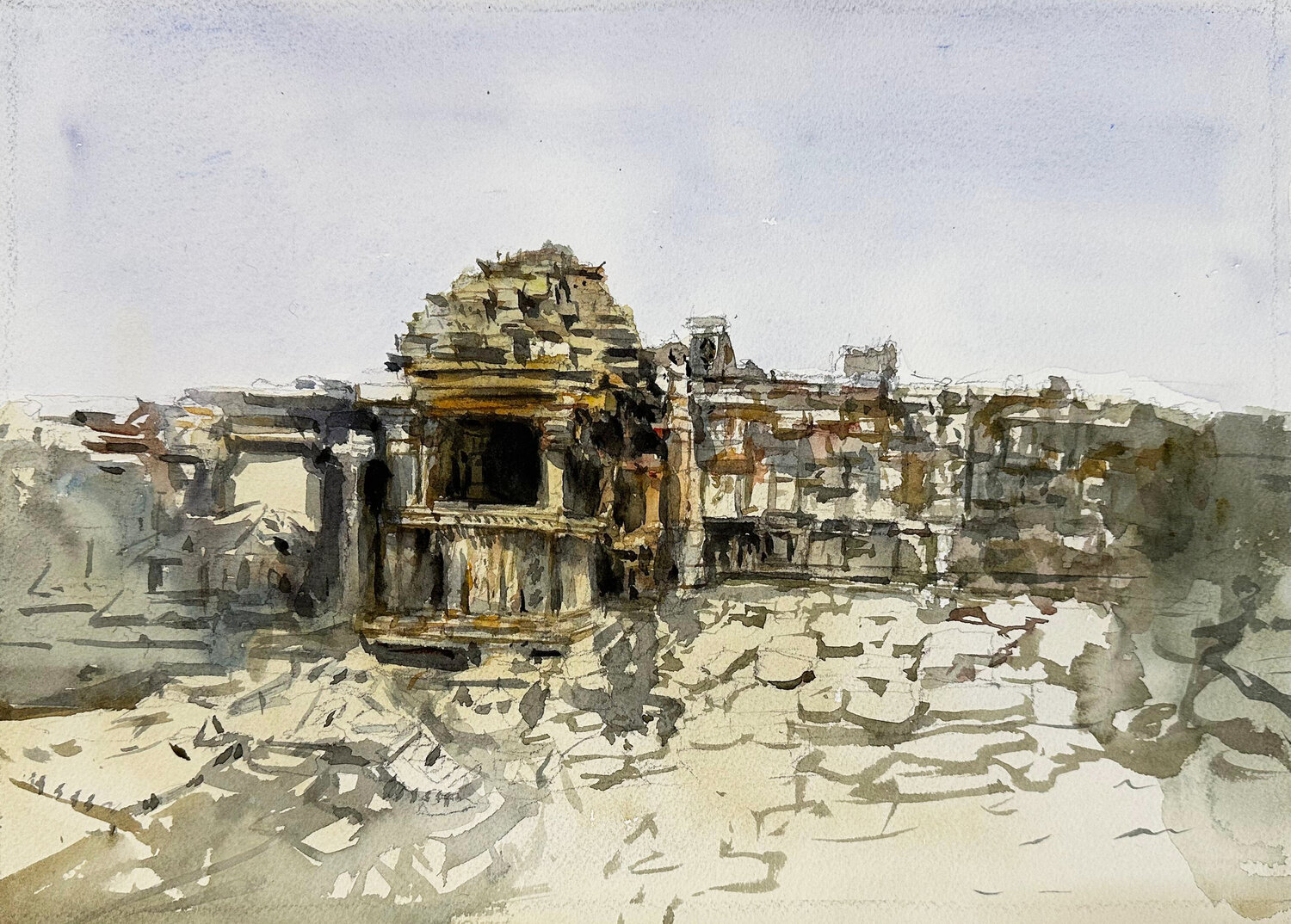 The Soul of india in stone Athaangart Studio Original painting for sale
