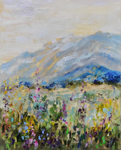 Altai Mountains. Original oil painting on canvas von Olga Ponomarenko, Malerei kaufen auf Select
