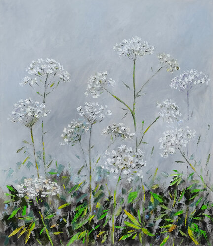 aegopodium wild flowers original oil painting von Olga Ponomarenko, Malerei kaufen auf Select