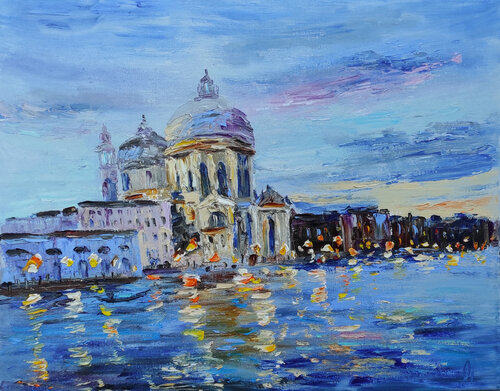 Venice. Evening lights von Olga Ponomarenko, Malerei kaufen auf Select