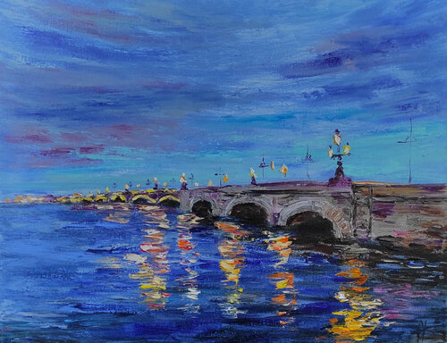Troitsky Bridge. Saint Petersburg. von Olga Ponomarenko, Malerei kaufen auf Select