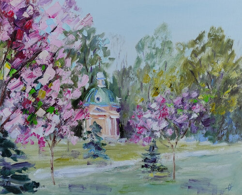 Spring in Ekaterininsky Park. Moscow von Olga Ponomarenko, Malerei kaufen auf Select