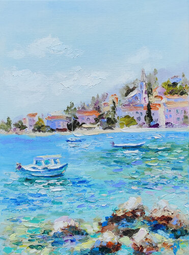 Mediterranean seascape von Olga Ponomarenko, Malerei kaufen auf Select