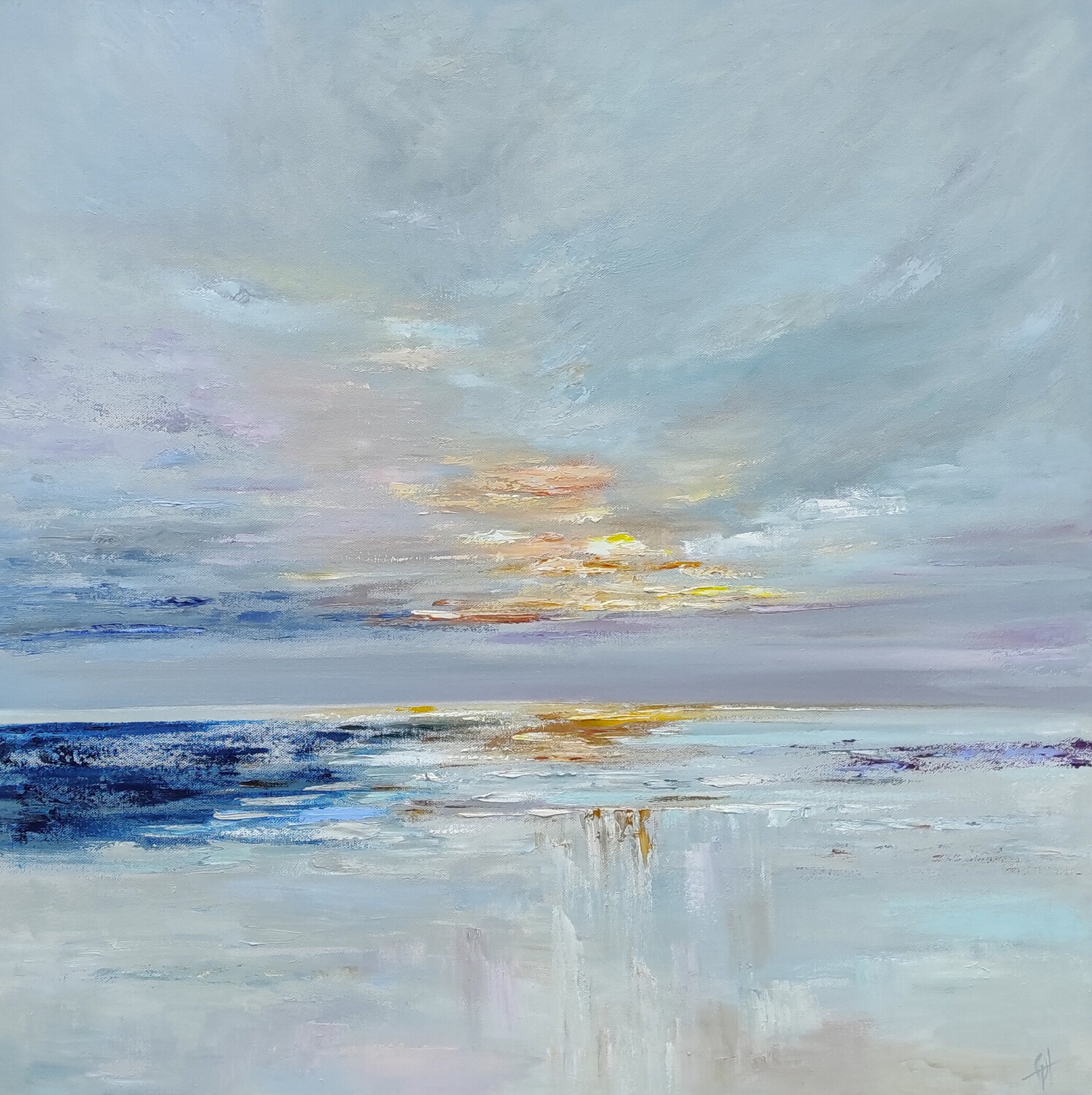 Sunset abstract seascape Olga Ponomarenko Originalgemälde zu verkaufen