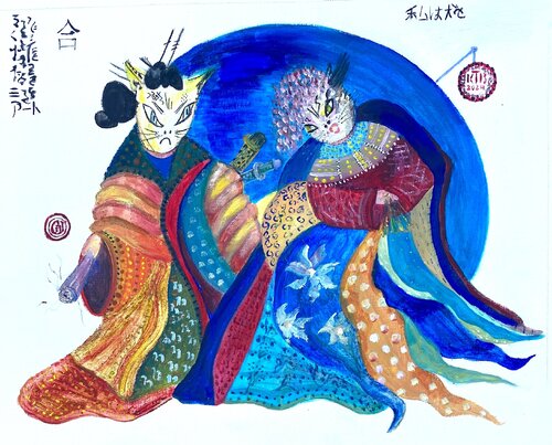 Stop resisting me I am the colourful Vox from YOKAI. by Kasia Turajczyk, Painting for Sale on Select