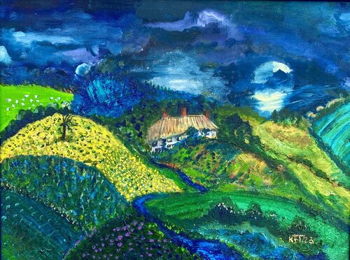 Moonlight over Devonshire. by Kasia Turajczyk, Painting for Sale on Select