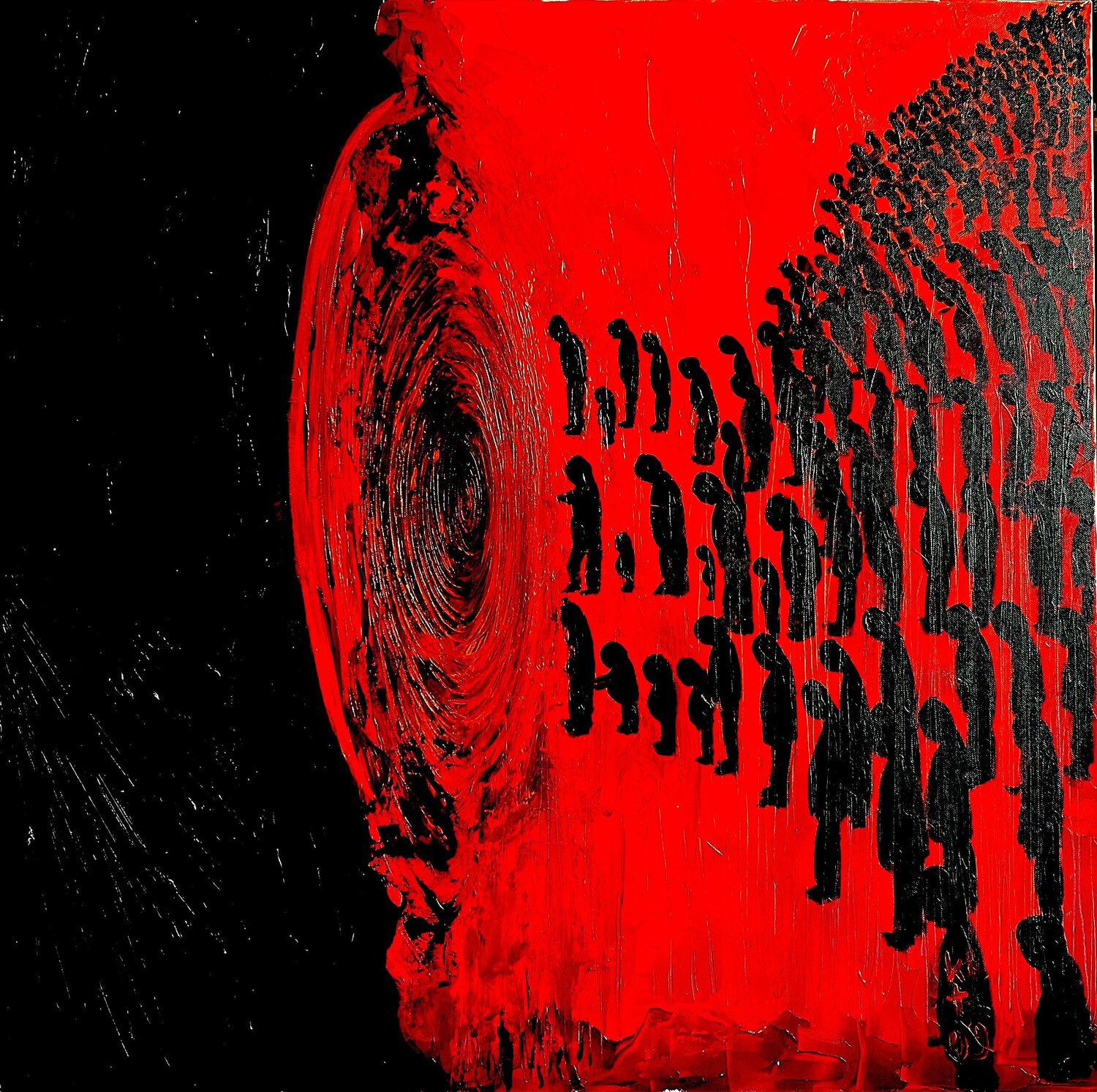 Trump's Black Whole - Taxes and Death. Kasia Turajczyk Original painting for sale