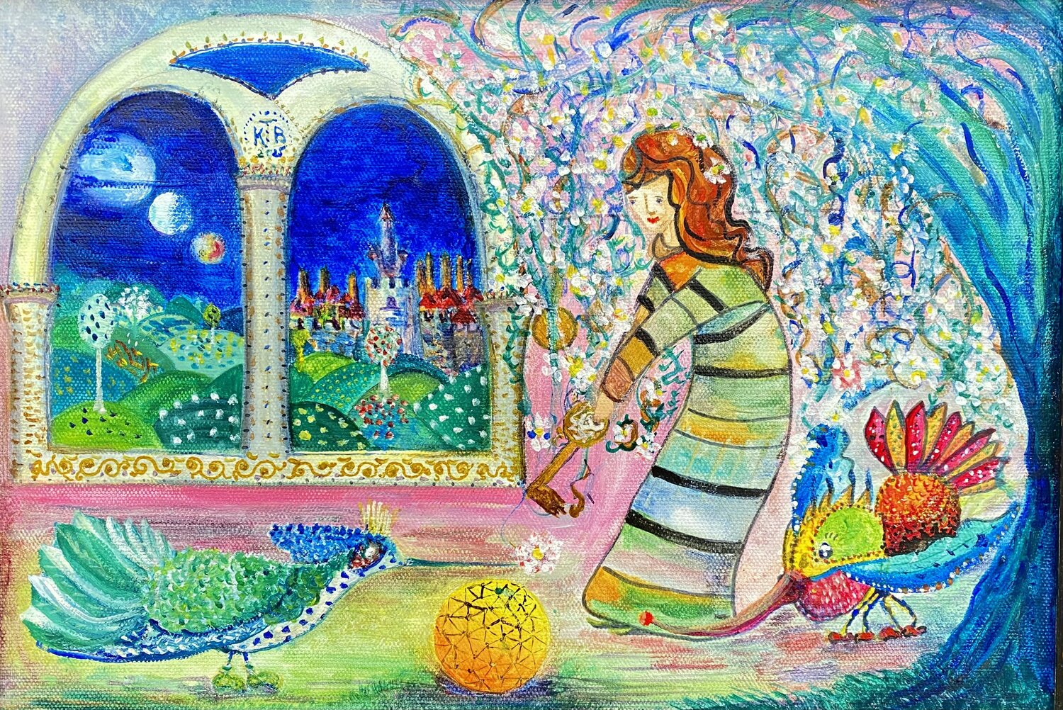 The Keeper of The Azure Gate Kasia Turajczyk Original painting for sale