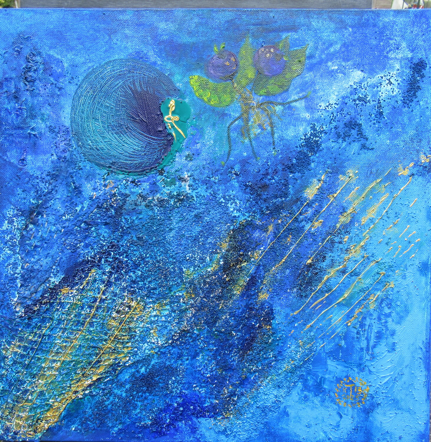 The adventure in the blueberry whole. Kasia Turajczyk Original painting for sale
