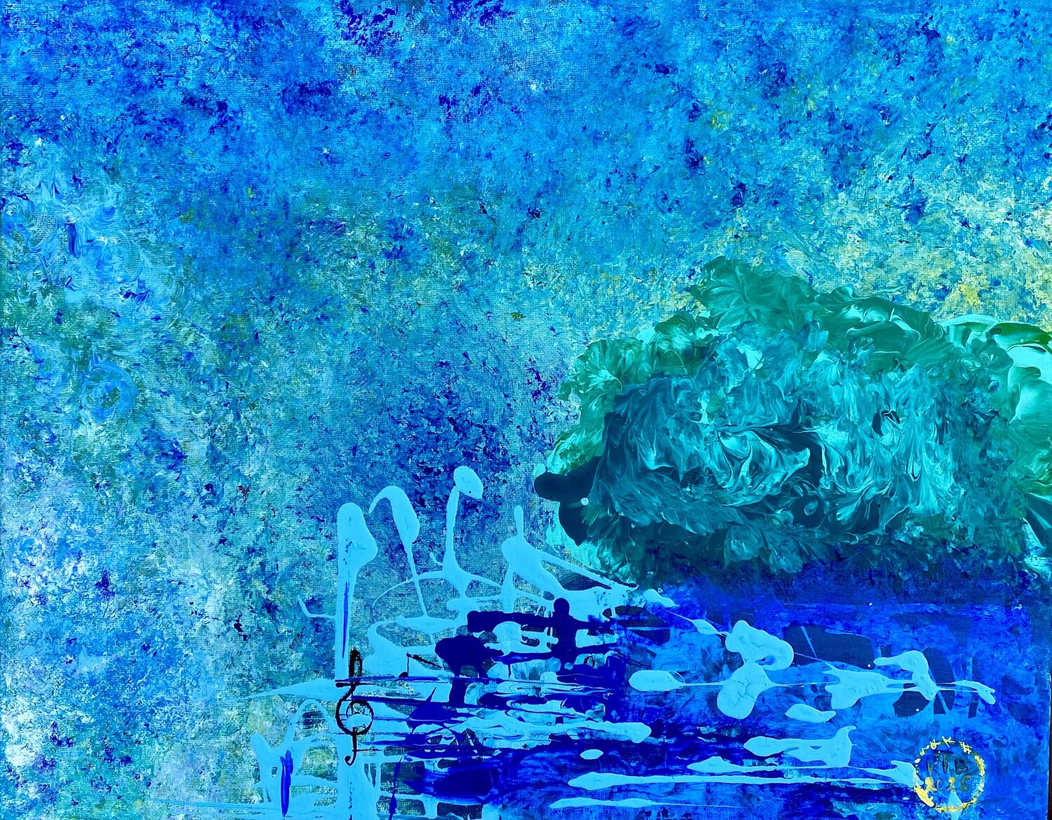 "Modal Blue: After Evans" Kasia Turajczyk Original painting for sale