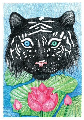 Black Tiger by OLEKSANDRA PETROVSKA, Drawing for Sale on Select