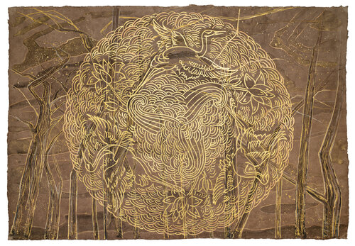 Golden Veil by Evi Schartner, Painting for Sale on Select