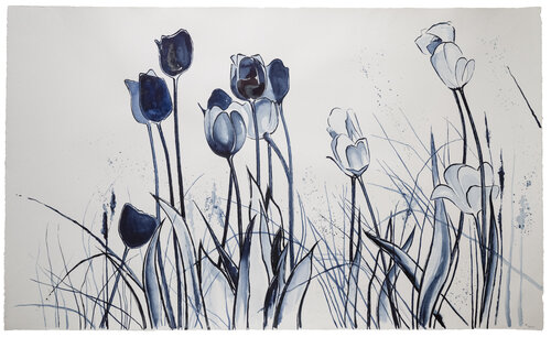Blue Bloom by Evi Schartner, Painting for Sale on Select