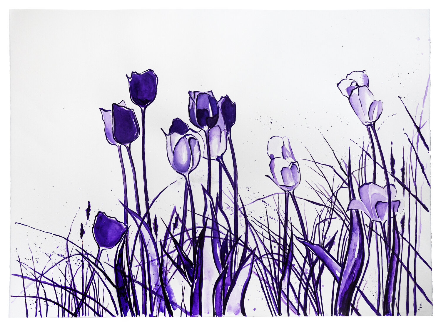 Violet Bloom Evi Schartner Original painting for sale