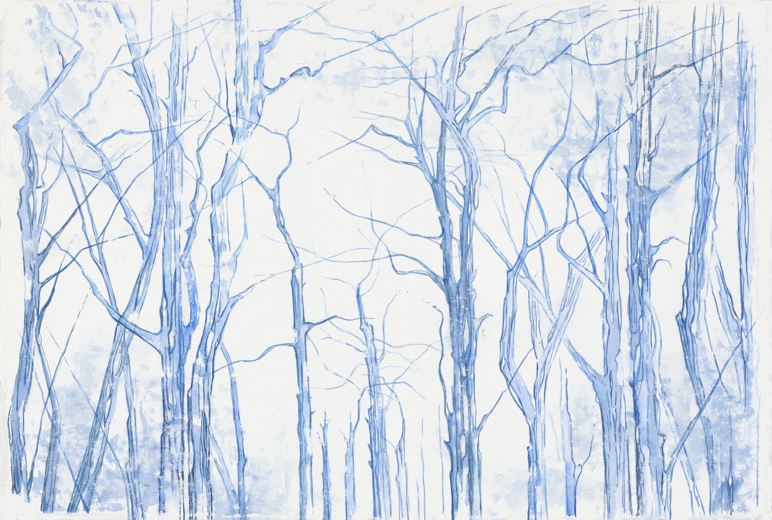Winter Lines in Blue Evi Schartner Original painting for sale