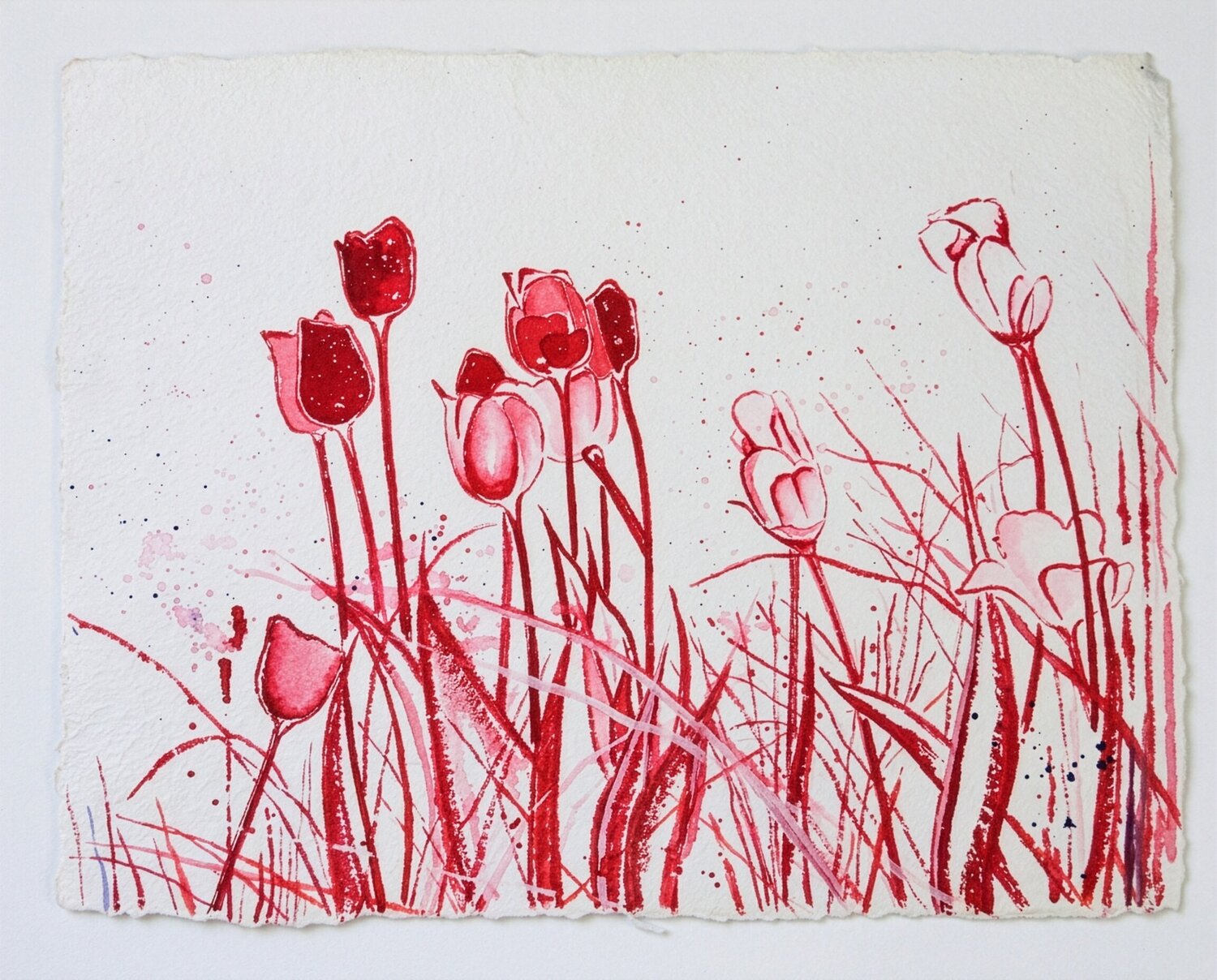 Red Bloom Evi Schartner Original painting for sale