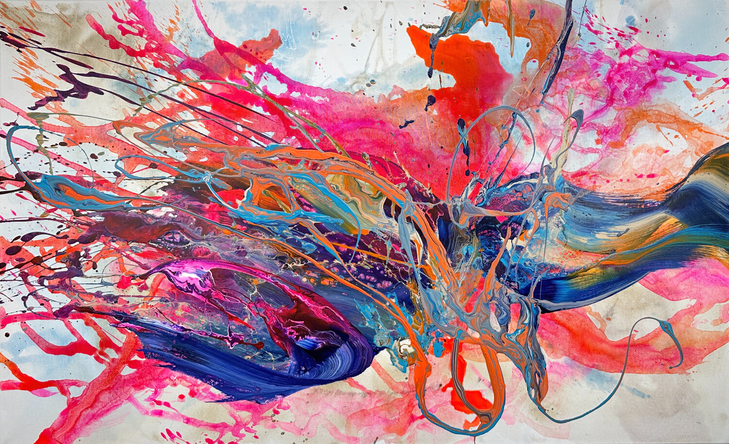 ... and the Butterfly goes wild Claudia Botz Original painting for sale