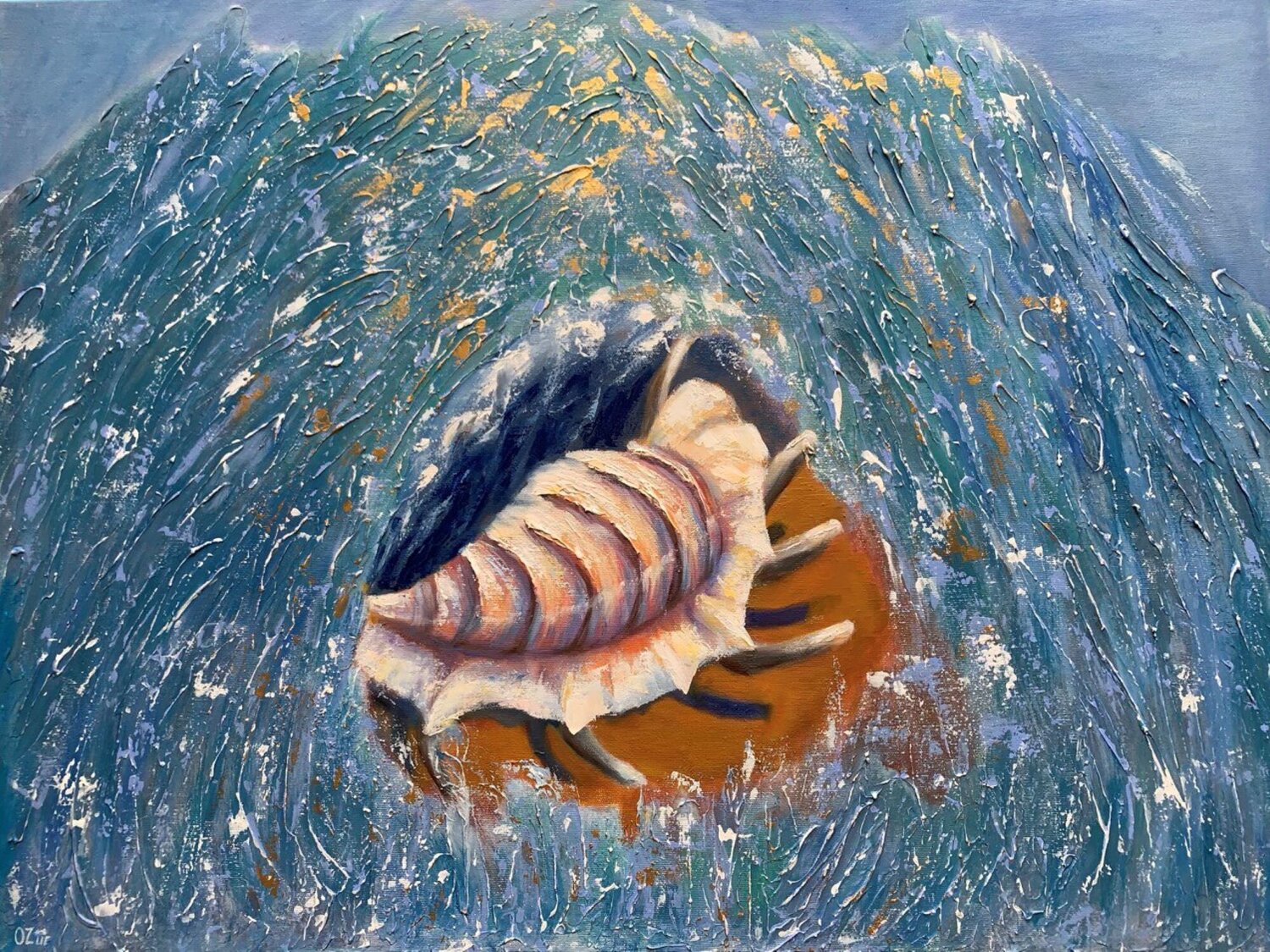 Spiral shells Olga Ben Zur Original painting for sale