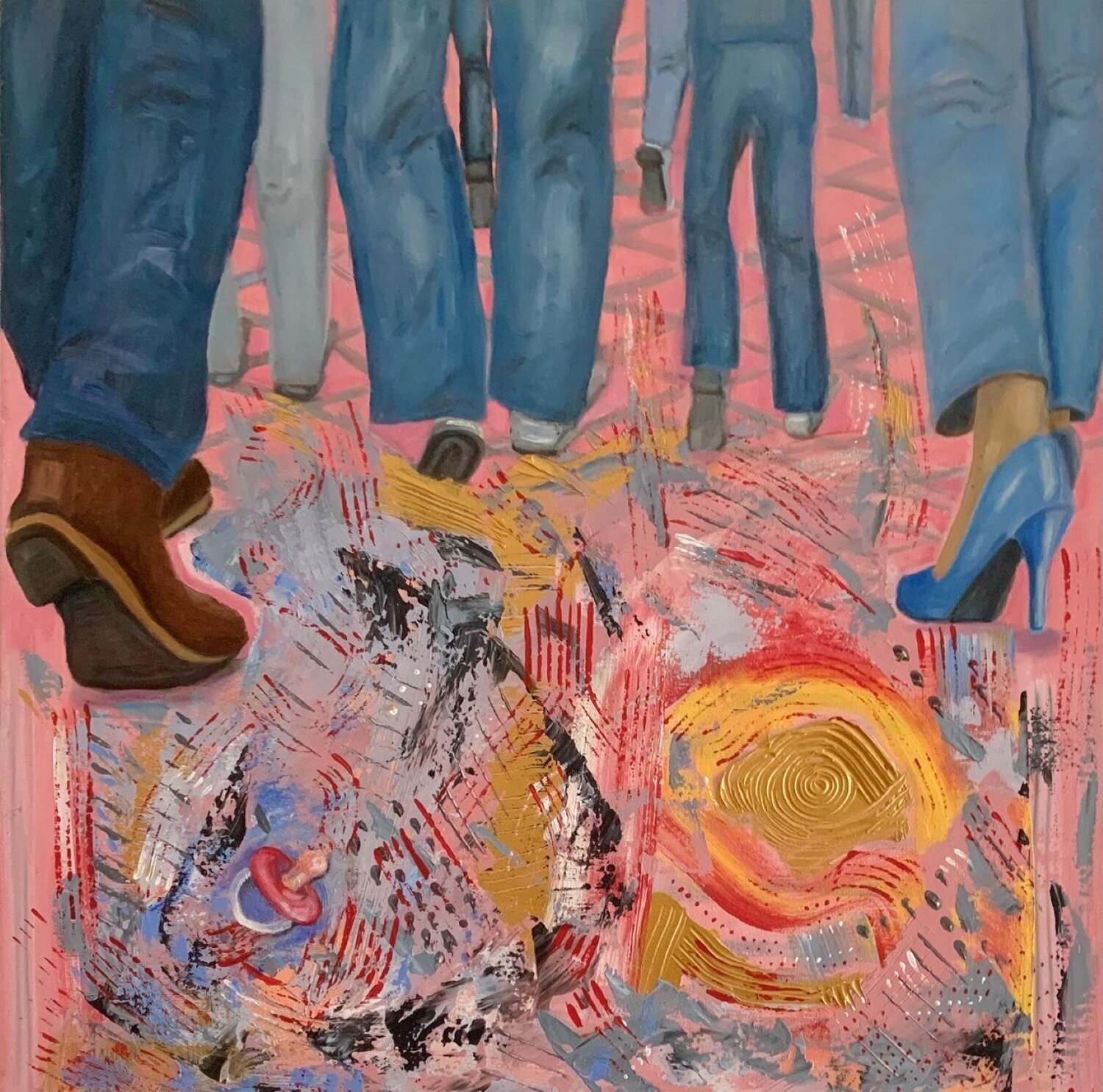 Us and Our Children Olga Ben Zur Original painting for sale
