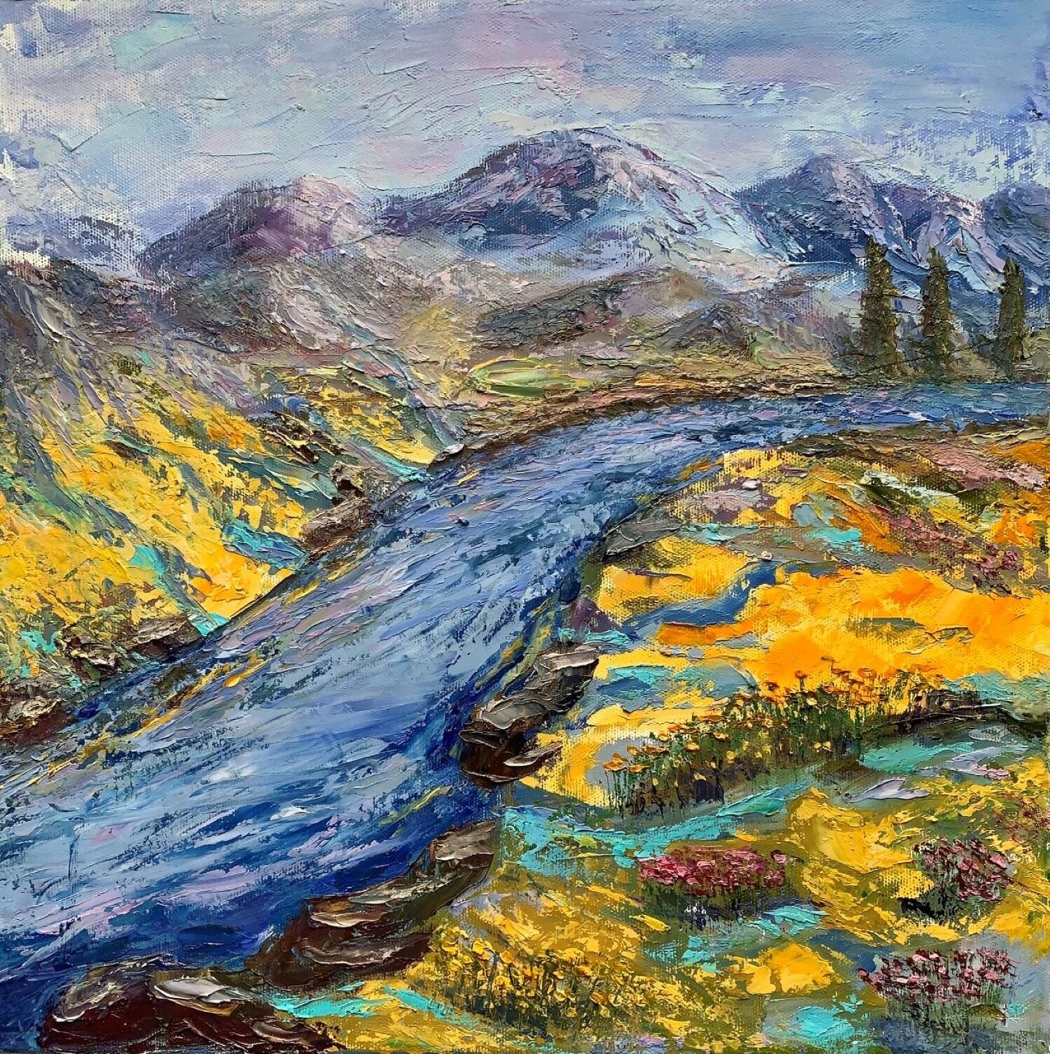 Light Within Silence Olga Ben Zur Original painting for sale