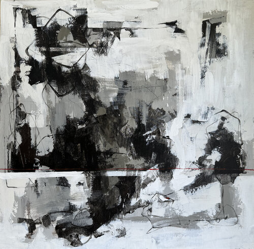 Monochrome Tension by Anastasiia Krykun, Painting for Sale on Select