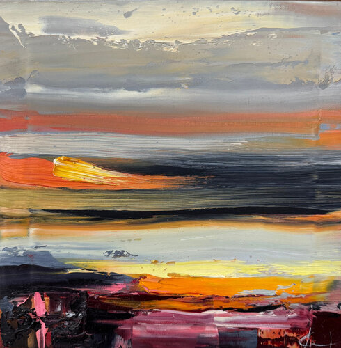 Silent Sunset by Anastasiia Krykun, Painting for Sale on Select
