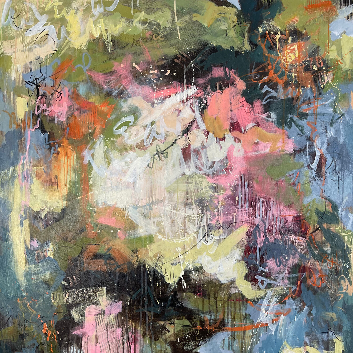 Echoes of Green Anastasiia Krykun Original painting for sale