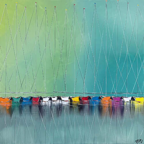 Couleurs à l'horizon... (ESPRIT VOILE 2025) by Olivier Messas, Painting for Sale on Select