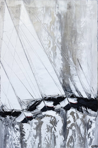 Les voiliers du bout du monde... (PAYSAGE ABSTRAIT 2026) by Olivier Messas, Painting for Sale on Select