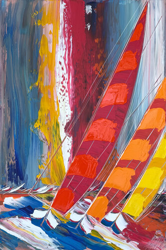 Entre vent et voile… (ESPRIT VOILE 2026) by Olivier Messas, Painting for Sale on Select