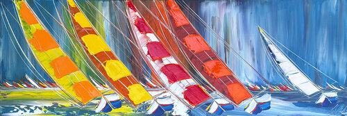 Couleurs à l'horizon… (ESPRIT VOILE 2026) by Olivier Messas, Painting for Sale on Select