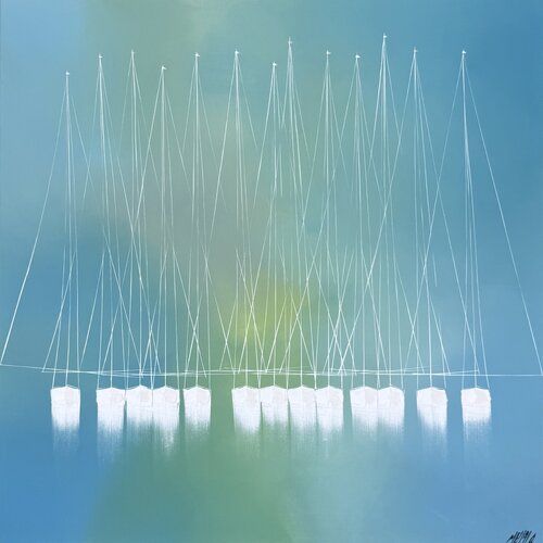 Le chant des mâts.… (ESPRIT VOILE 2026) by Olivier Messas, Painting for Sale on Select