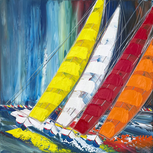 Énergie en mer… (ESPRIT VOILE 2026) by Olivier Messas, Painting for Sale on Select