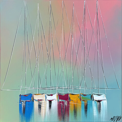 Jeux de mâts… (ESPRIT VOILE 2026) by Olivier Messas, Painting for Sale on Select