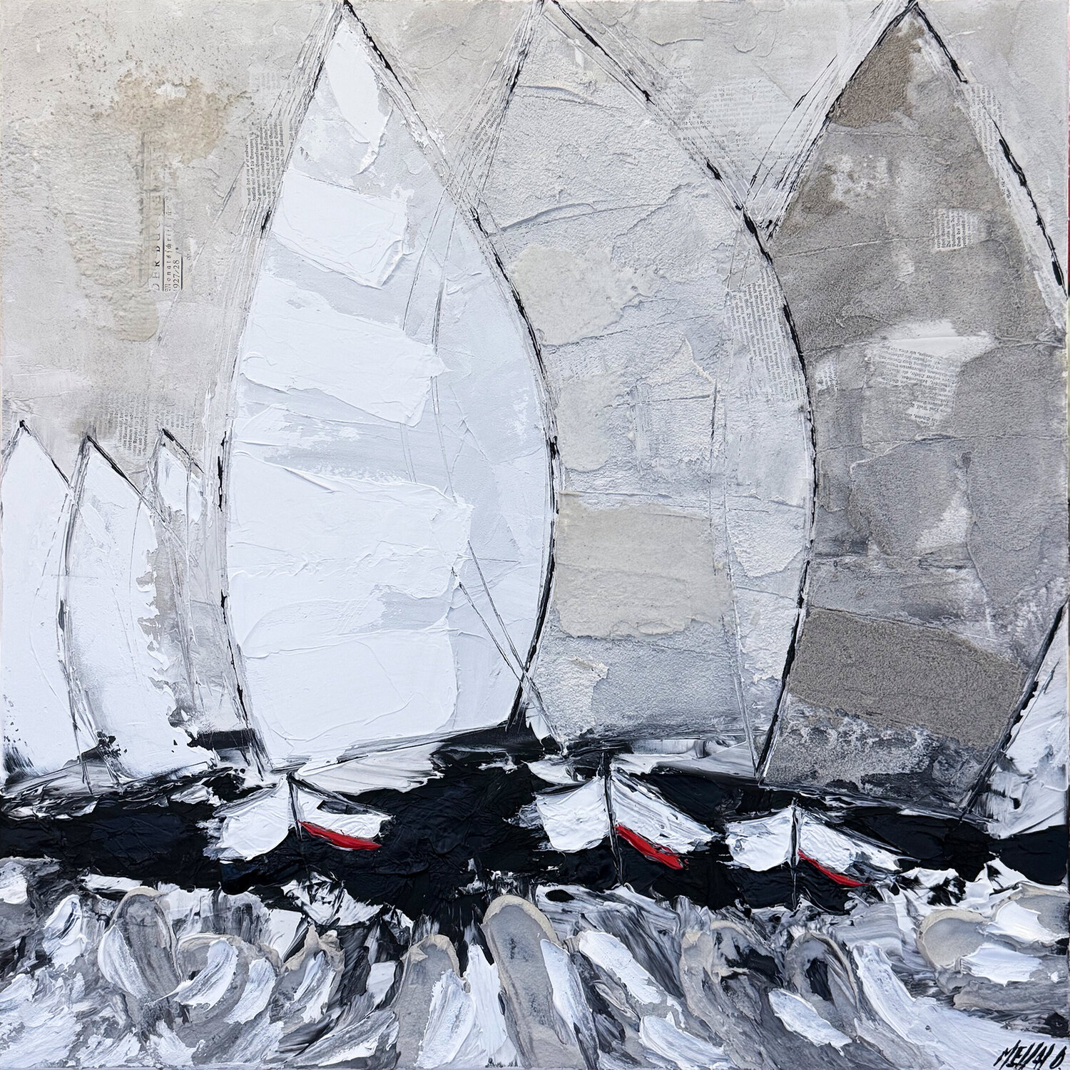 Le vent dans les voiles… (PAYSAGE ABSTRAIT 2026) Olivier Messas Original painting for sale
