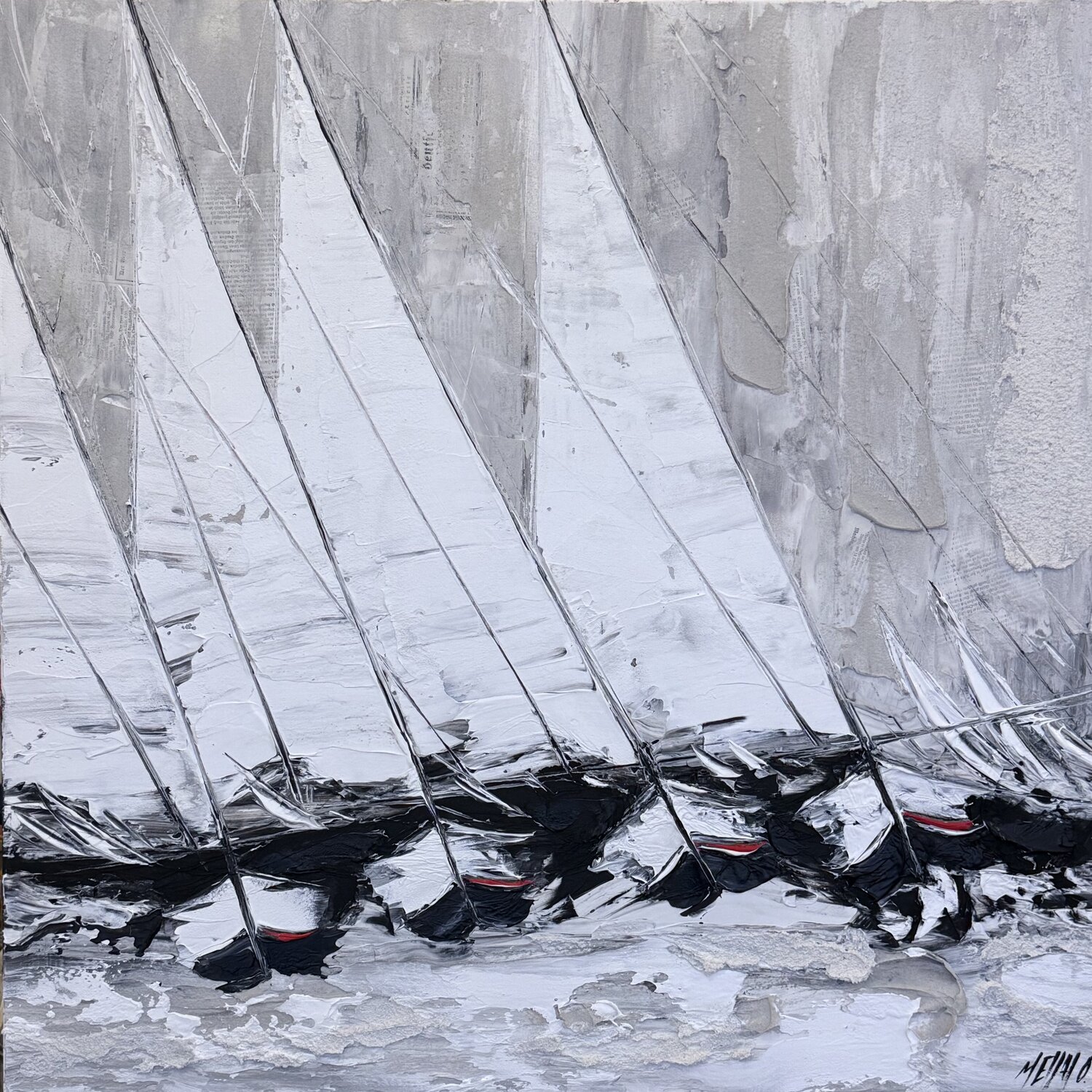 Poussés par le vent et les vagues… (PAYSAGE ABSTRAIT 2026) Olivier Messas Original painting for sale