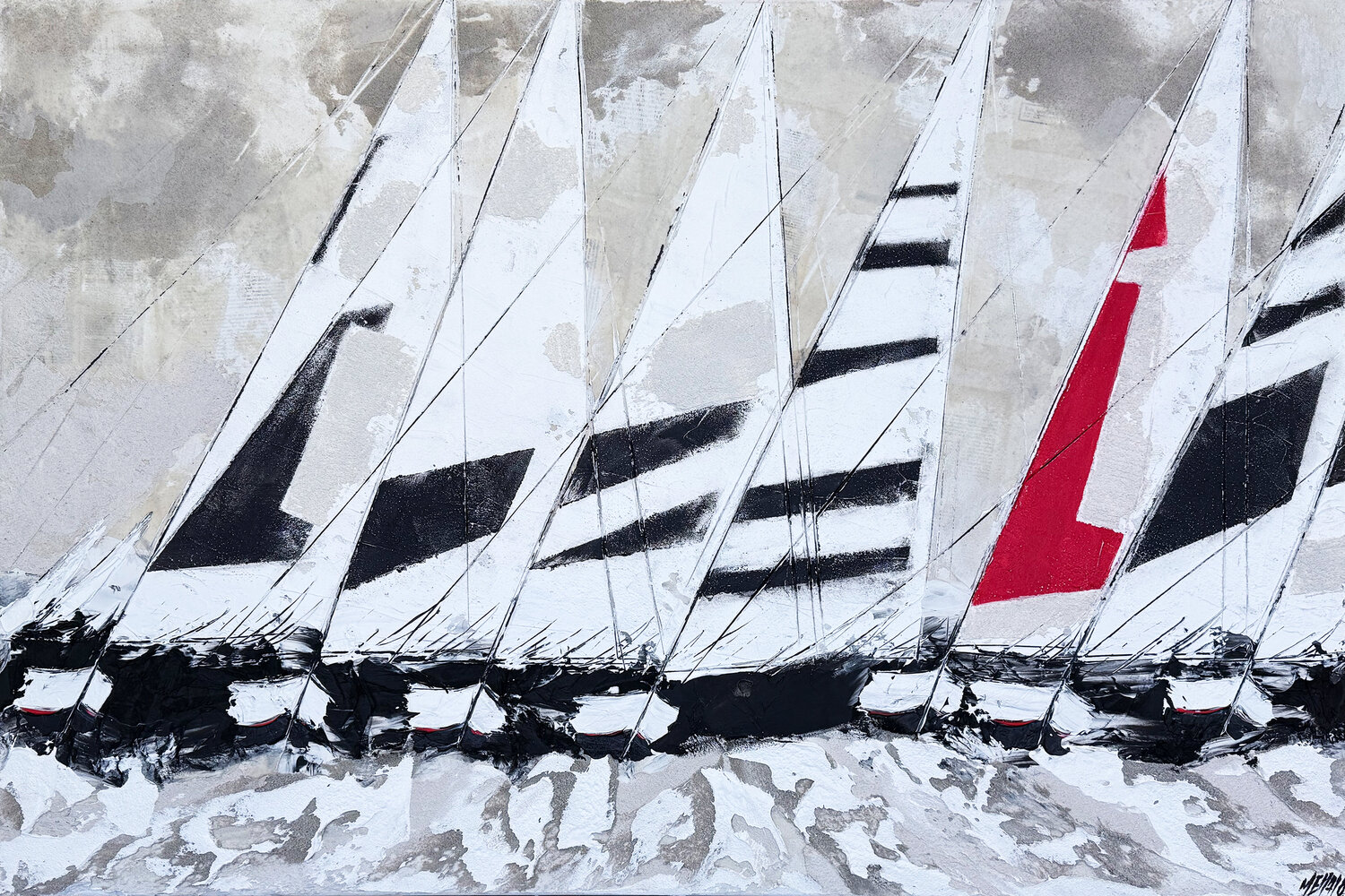 Jour de régate… (PAYSAGE ABSTRAIT 2026) Olivier Messas Original painting for sale