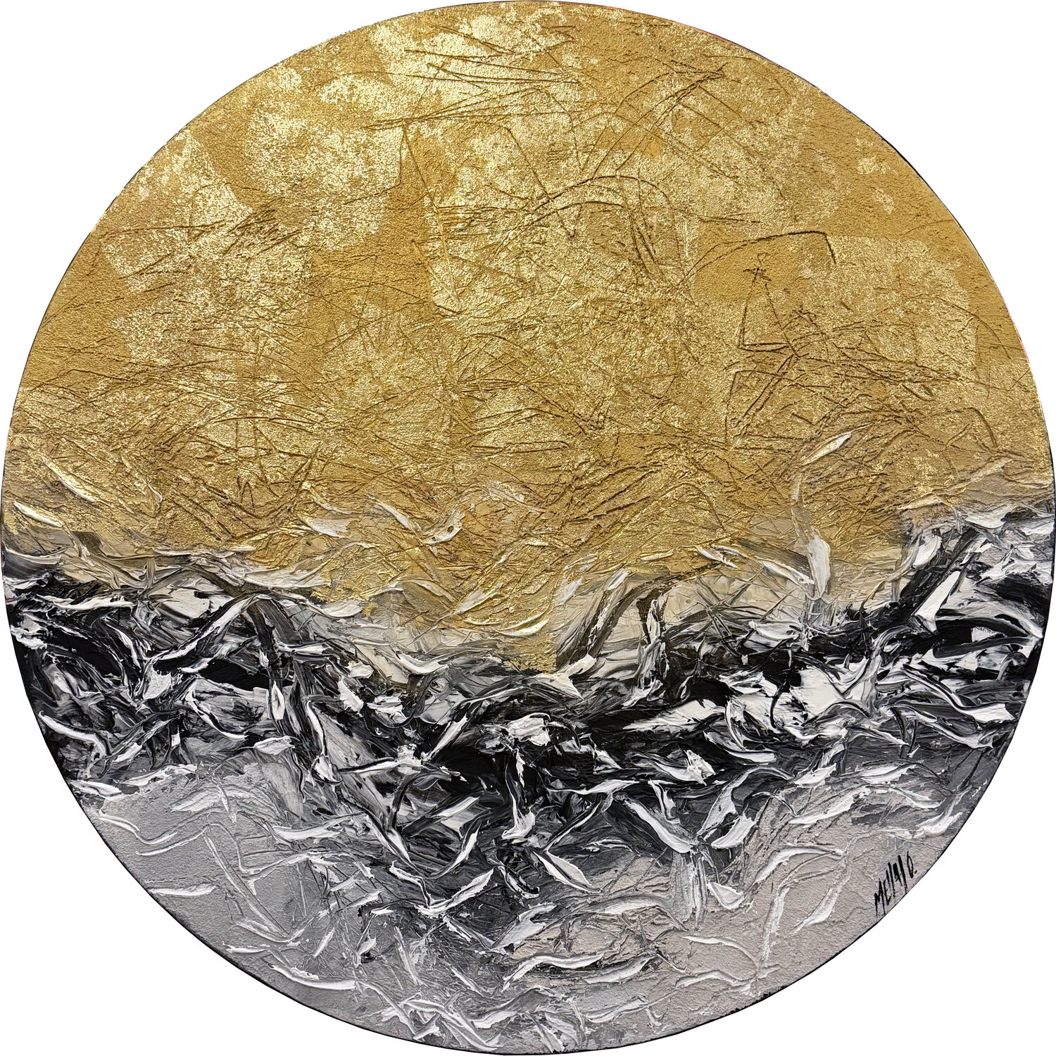 Un horizon d'or et de lumière… (PAYSAGE ABSTRAIT 2026) Olivier Messas Original painting for sale