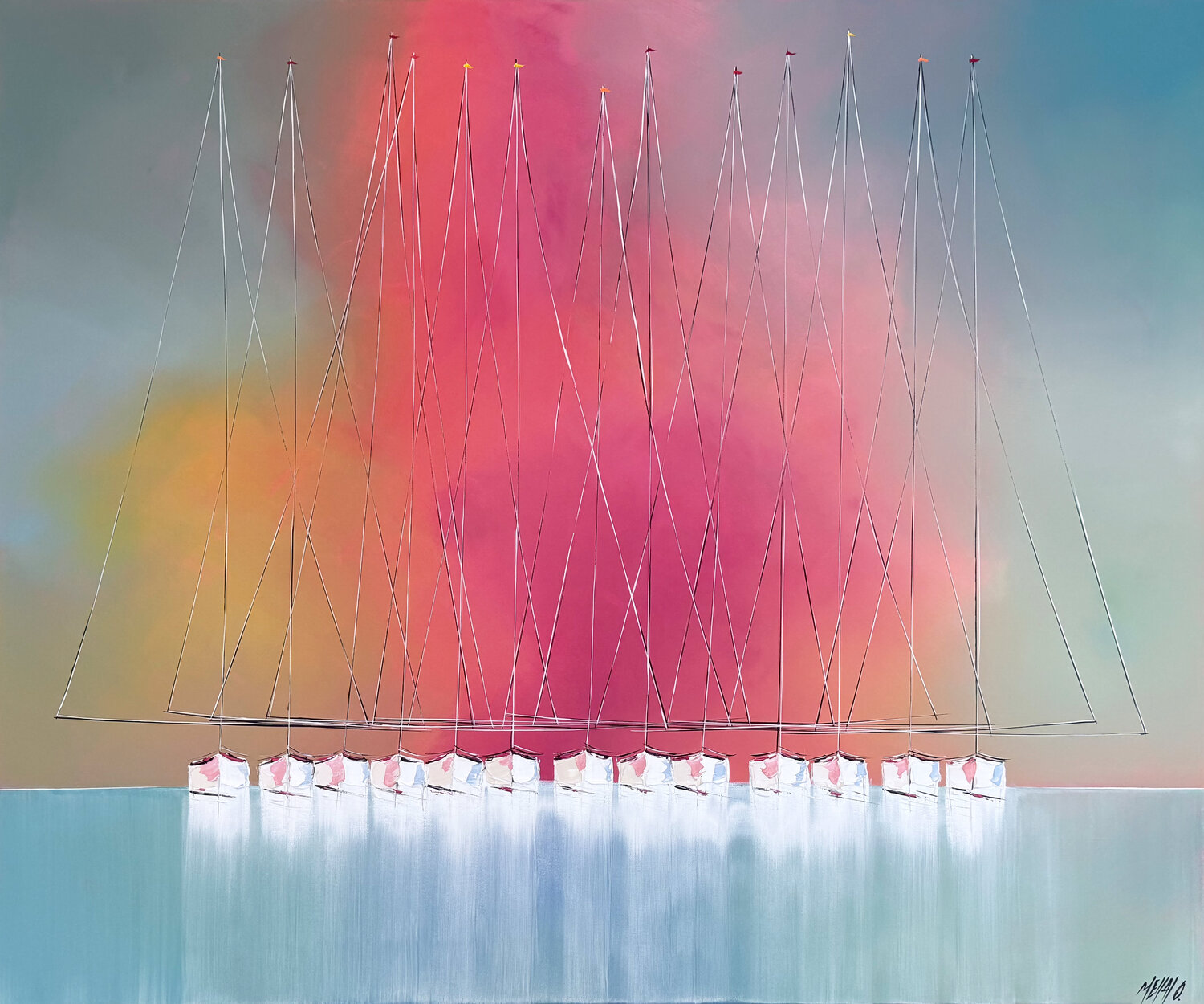 Bonheur à l'horizon… (ESPRIT VOILE 2026) Olivier Messas Original painting for sale