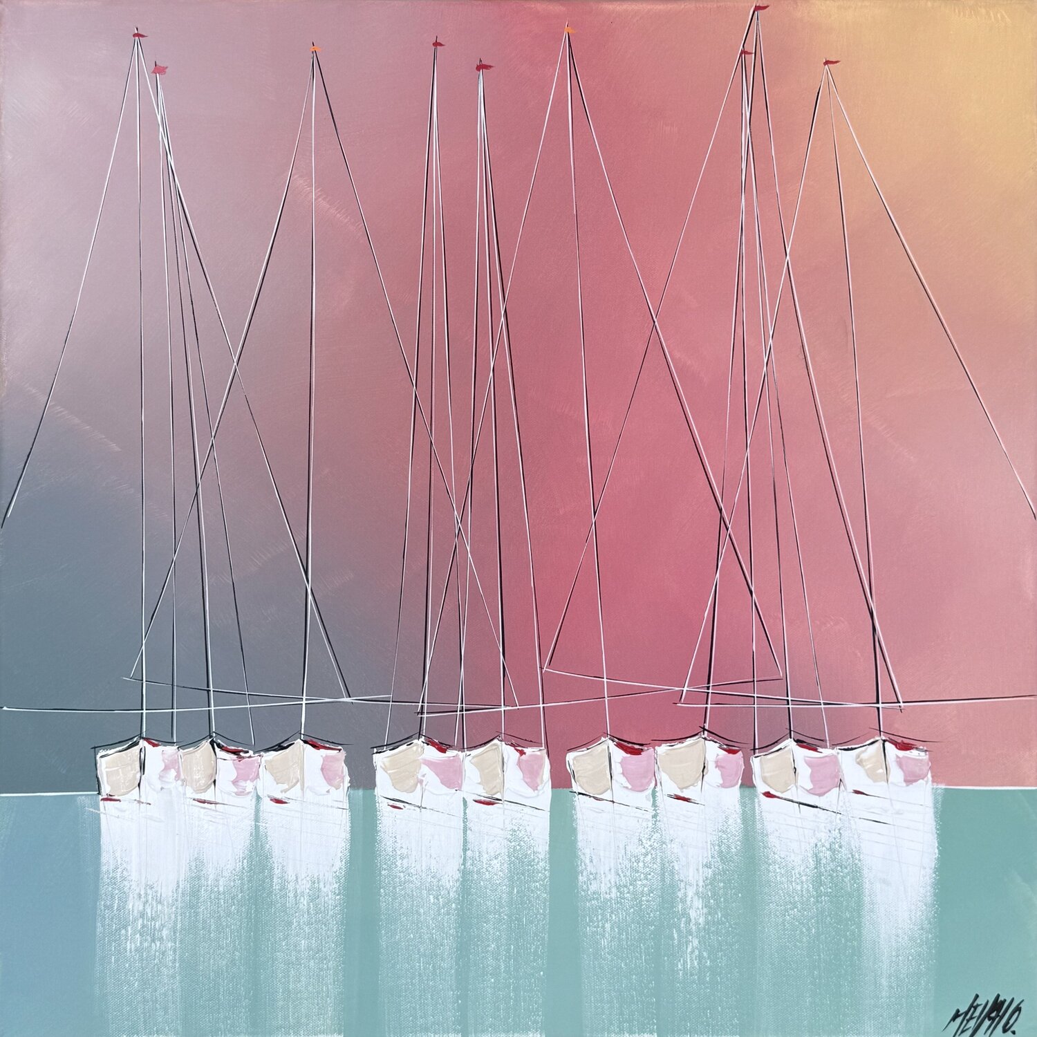 Une nouvelle aurore… (ESPRIT VOILE 2026) Olivier Messas Original painting for sale